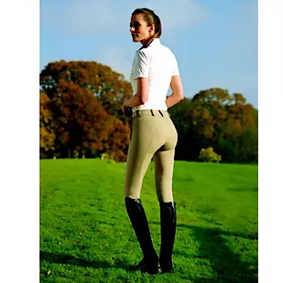 Symphony by Tredstep Rosa Side Zip Beige Khaki Breeches Riding Pants Size 26 R - Picture 1 of 15